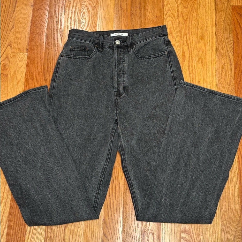 PacSun Women's Black Boot Cut Jeans Button fly size 26 EUC Western Casual